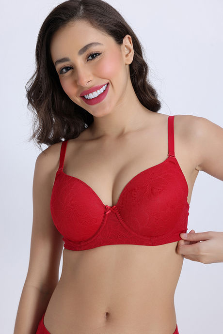 Zivame Beautiful Basic Padded Regular Wired 3/4th Coverage Tshirt Bra - Jalapeno Red — image 4